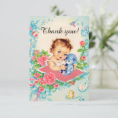 ヴィンテージベビーガール「ありがとう」カード サンキューカード (スタンド正面)