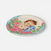 ヴィンテージベビーガール、ベビーシャワーケーキ紙プレート ペーパープレート (アングル)