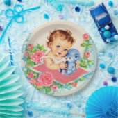 ヴィンテージベビーガール、ベビーシャワー紙プレート ペーパープレート (パーティー)