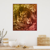 ヴィンテージベビーキツネ頭が切れるキツネヴィンテージ ポスター (キッチン)