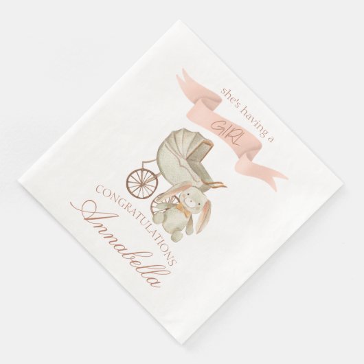 ヴィンテージベビーキャリッジとバニーベビーガール (コーナー)