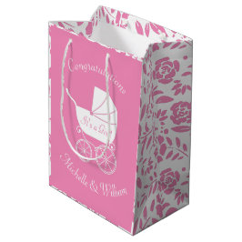 ヴィンテージベビーキャリッジシャワー美 ミディアムペーパーバッグ