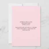 ヴィンテージベビーキャリッジピンクガールベビーシャワー 招待状 (裏面)