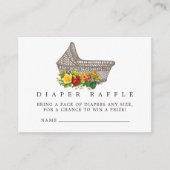 ヴィンテージベビーキャリッジベビーシャワーおむつラッフル エンクロージャーカード (正面)