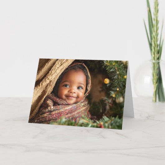 ヴィンテージベビークリスマスカード カード (正面)