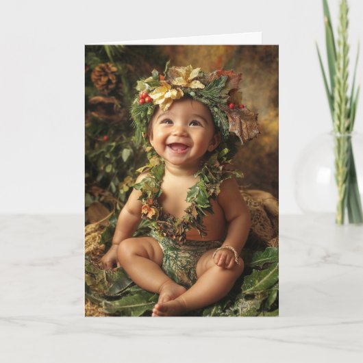 ヴィンテージベビークリスマスカード カード (正面)