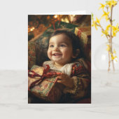 ヴィンテージベビークリスマスカード カード (黄色い花)