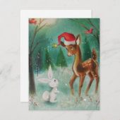 ヴィンテージベビークリスマスディアアンドバニー シーズンカード (正面/裏面)