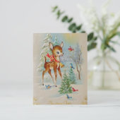ヴィンテージベビークリスマスディアー シーズンポストカード (スタンド正面)