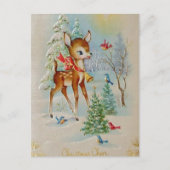 ヴィンテージベビークリスマスディアー シーズンポストカード (正面)
