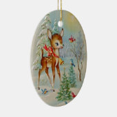 ヴィンテージベビークリスマスディアー セラミックオーナメント (右)