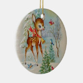 ヴィンテージベビークリスマスディアー セラミックオーナメント (右)