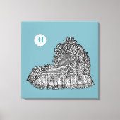 ヴィンテージベビークリブ2モノグラム24x24 Bキャンバス印刷 キャンバスプリント (正面)