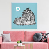 ヴィンテージベビークリブ2モノグラム24x24 Bキャンバス印刷 キャンバスプリント (インサイチュ (リビング))