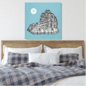 ヴィンテージベビークリブ2モノグラム24x24 Bキャンバス印刷 キャンバスプリント (インサイチュ (寝室))