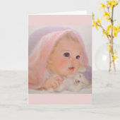 ヴィンテージベビーグリーティングカード カード (黄色い花)