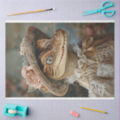 ヴィンテージベビーゲーターのレースドレスデコページ 薄葉紙 (クラフト)