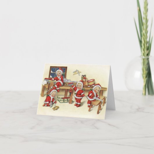 ヴィンテージベビーサンタイラストレーション シーズンカード (正面)