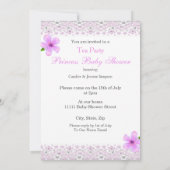 ヴィンテージベビーシャワーガールプリンセスティーパーティー 招待状 (裏面)