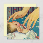 ヴィンテージベビーシャワーパーティーアナウンス招待状 招待状 (正面/裏面)