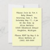 ヴィンテージベビーシャワーパーティー発表招待状 招待状 (裏面)