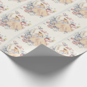ヴィンテージベビーシャワーピンクエレファントブルーベア ラッピングペーパー (角)