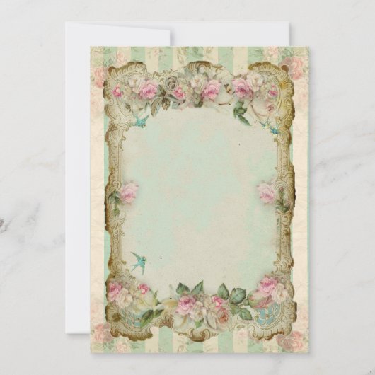 ヴィンテージベビーシャワーフローラティー招待状 招待状 (裏面)