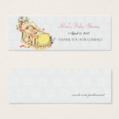 ヴィンテージベビーシャワーベビーインサイドクリブメッセージカード (正面&裏面)