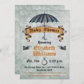 ヴィンテージベビーシャワー招待状 招待状 (正面/裏面)
