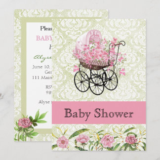 ヴィンテージベビーシャワー招待状 招待状