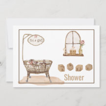 ヴィンテージベビーシャワー招待状