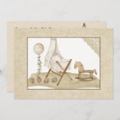 ヴィンテージベビーシャワー招待状 招待状 (正面/裏面)