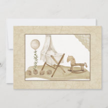 ヴィンテージベビーシャワー招待状