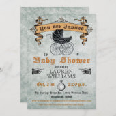 ヴィンテージベビーシャワー招待状 招待状 (正面/裏面)