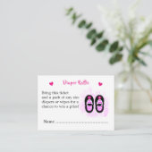 ヴィンテージベビーシューズ赤ちゃんシャワーおむつラッフル エンクロージャーカード (スタンド正面)