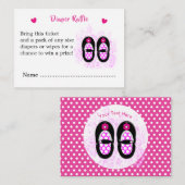 ヴィンテージベビーシューズ赤ちゃんシャワーおむつラッフル エンクロージャーカード (正面/裏面)