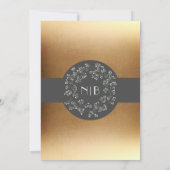 ヴィンテージベビーズブレスリース金ゴールド婚約パーティ 招待状 (裏面)