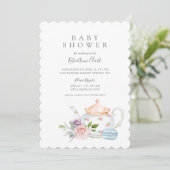 ヴィンテージベビーティーパーティーフランスのマカロン&フローラ 招待状 (スタンド正面)