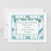 ヴィンテージベビーバードファミリーベビー写真のお知らせ 案内状 (裏面)