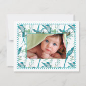 ヴィンテージベビーバードファミリーベビー写真のお知らせ 案内状 (正面)