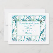 ヴィンテージベビーバードファミリーベビー写真のお知らせ 案内状 (裏面)