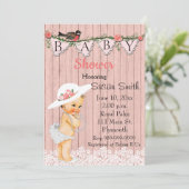 ヴィンテージベビービクトリアンガールベビーシャワー招待状 招待状 (スタンド正面)