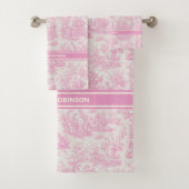 ヴィンテージベビーピンクトイレデジュエプリント バスタオルセット (インサイチュ)