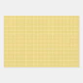 ヴィンテージベビーピンクブルーとイエローホワイトチェック ラッピングペーパーシート (正面3)