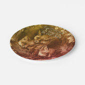 ヴィンテージベビーフォックスウッドランドブラウンベビーシャワー ペーパープレート (アングル)