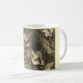 ヴィンテージベビーフォックスウッドランド頭が切れる3小キツネ コーヒーマグカップ (正面右)