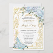 ヴィンテージベビーブルーバラシンデレラキンセニェラ 招待状 (正面)