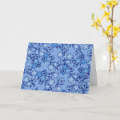 ヴィンテージベビーブルー春花柄 カード (黄色い花)