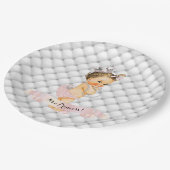 ヴィンテージベビープリンセスダイヤモンド赤面ピンクヴィンテージ ペーパープレート (アングル)