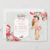 ヴィンテージベビーリトル恋しく思アメリカプリンセス 招待状 (正面)